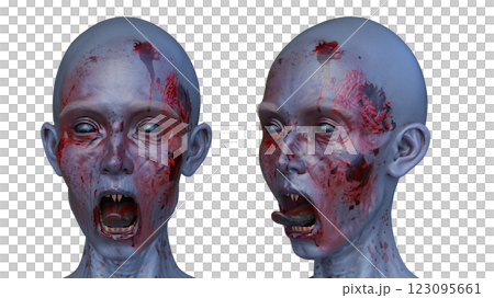 女性ゾンビの顔 123095661