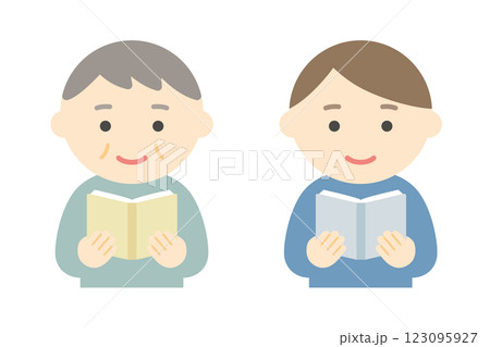 読書をしている男性のイラスト素材 123095927