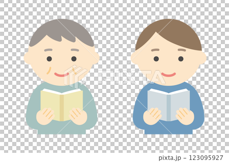 Illustration material of a man reading 123095927