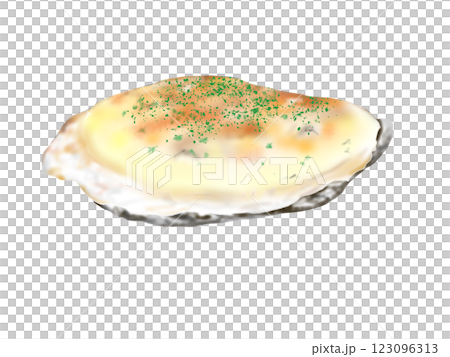 牡蠣焗烤手繪插圖 123096313