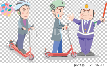 滑板車與電動滑板車<檢查站、執法、耳機> 123096314