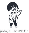 白衣を着た男の子のプレゼンテーションイラスト 123096318