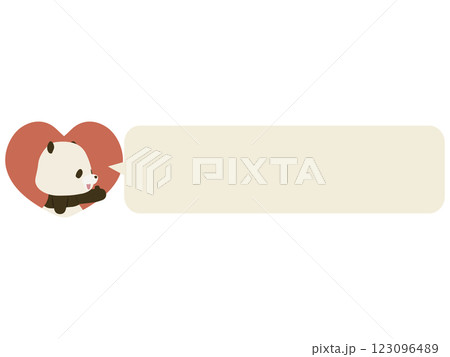 いいねする笑顔のパンダ。吹き出し付き 123096489