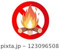 火気厳禁　禁止　NG NO マーク　アイコン　イラスト 123096508