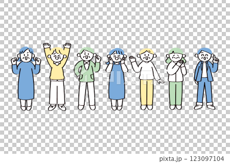 正面的人插圖集 123097104