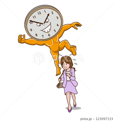 時間に追われる 時間に追われる 123097133