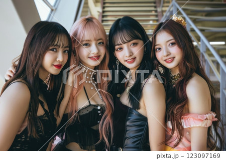 日本人のアイドル活動をしている女性グループ(推し活・芸能界・スター・歌手・ダンス) 日本人のアイドル活動をしている女性グループ(推し活・芸能界・スター・歌手・ダンス) 123097169