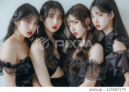 日本人のアイドル活動をしている女性グループ(推し活・芸能界・スター・歌手・ダンス) 日本人のアイドル活動をしている女性グループ(推し活・芸能界・スター・歌手・ダンス) 123097174