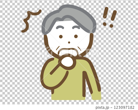 驚いているシニア男性(上半身・正面) 123097182