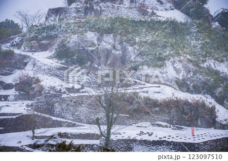 岐阜県中津川市 冬の苗木城 岐阜県中津川市 冬の苗木城 123097510