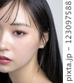 化粧をする女性、ファンデーション、ブラシ、コンパクト 123097588