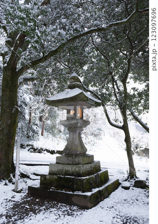 雪化粧の宇倍神社 鳥取県鳥取市国府町宮下 雪化粧の宇倍神社 鳥取県鳥取市国府町宮下 123097696