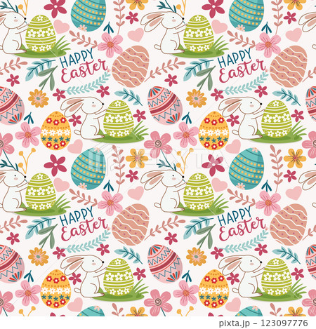 Happy Easter seamless pattern. 123097776