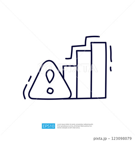 The image depicts a warning symbol alongside ascending bar graphs, suggesting a focus on risk or caution in data representation. The image depicts a warning symbol alongside ascending bar graphs, suggesting a focus on risk or caution in data representation. 123098079