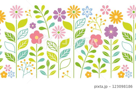 花　花柄　グラフィックパターン　イラスト　 123098186