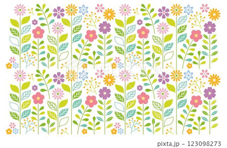 花　花柄　グラフィックパターン　イラスト　シームレス 123098273
