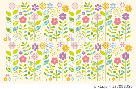 花　花柄　グラフィックパターン　イラスト　シームレス 123098359