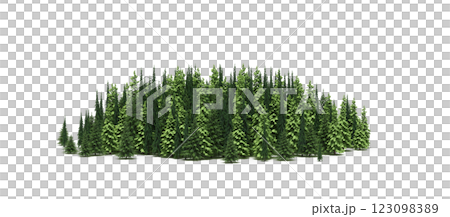 group of trees with a shadow under it, isolated on a transparent background, 3D illustration, cg render group of trees with a shadow under it, isolated on a transparent background, 3D illustration, cg render 123098389