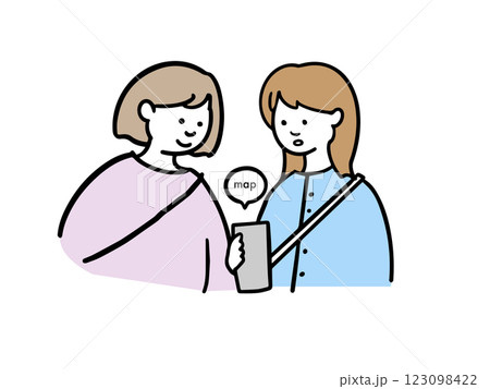 旅行中地図を見ている女性たち 123098422