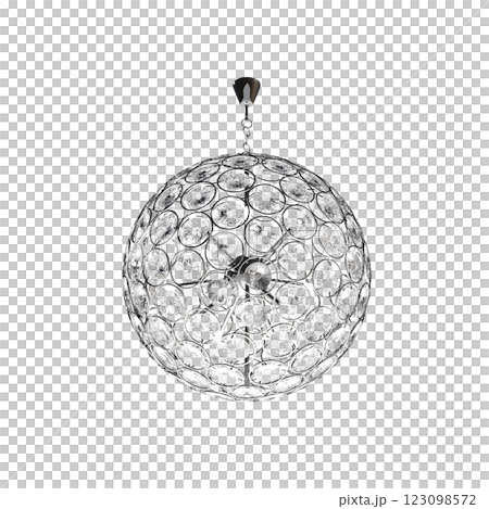 crystal chandelier for the interior isolated on transparent background, home lighting, 3D illustration, cg render 123098572