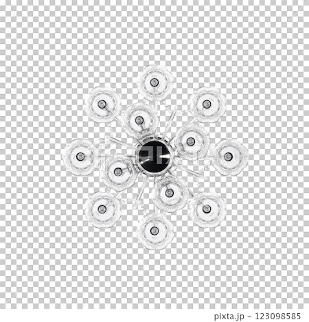 crystal chandelier for the interior isolated on transparent background, home lighting, 3D illustration, cg render 123098585