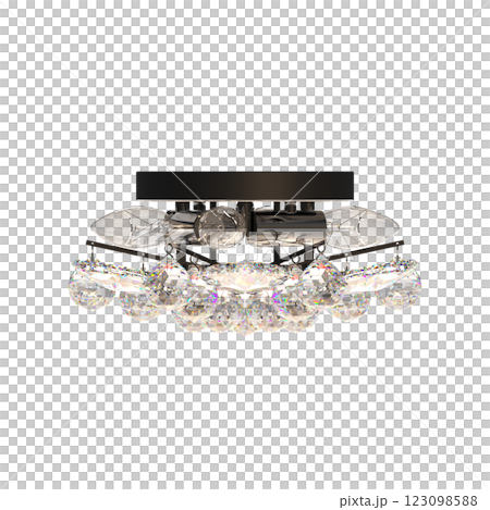 crystal chandelier for the interior isolated on transparent background, home lighting, 3D illustration, cg render crystal chandelier for the interior isolated on transparent background, home lighting, 3D illustration, cg render 123098588