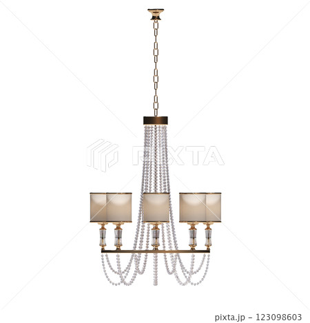 crystal chandelier for the interior isolated on transparent background, home lighting, 3D illustration, cg render crystal chandelier for the interior isolated on transparent background, home lighting, 3D illustration, cg render 123098603