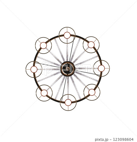 crystal chandelier for the interior isolated on transparent background, home lighting, 3D illustration, cg render crystal chandelier for the interior isolated on transparent background, home lighting, 3D illustration, cg render 123098604