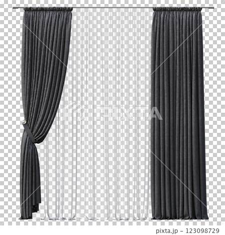 curtain isolated on a transparent background, interior decorations, 3D illustration, cg render curtain isolated on a transparent background, interior decorations, 3D illustration, cg render 123098729