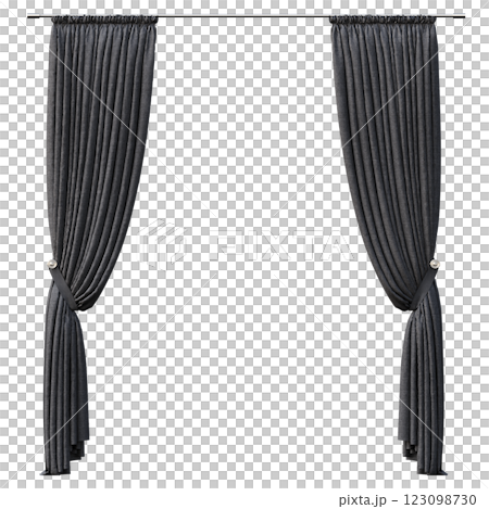 curtain isolated on a transparent background, interior decorations, 3D illustration, cg render curtain isolated on a transparent background, interior decorations, 3D illustration, cg render 123098730