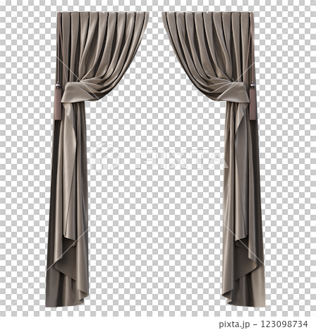 curtain isolated on a transparent background, interior decorations, 3D illustration, cg render curtain isolated on a transparent background, interior decorations, 3D illustration, cg render 123098734
