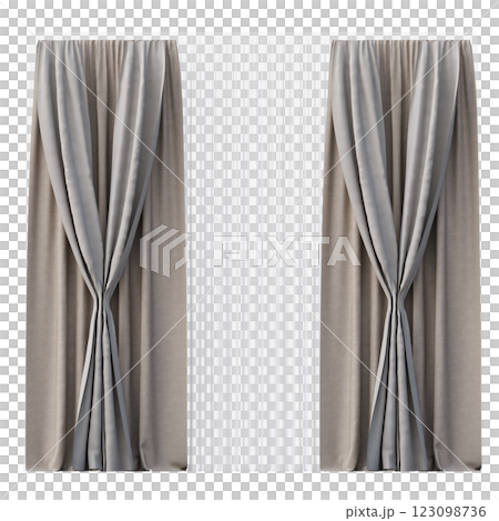 curtain isolated on a transparent background, interior decorations, 3D illustration, cg render curtain isolated on a transparent background, interior decorations, 3D illustration, cg render 123098736