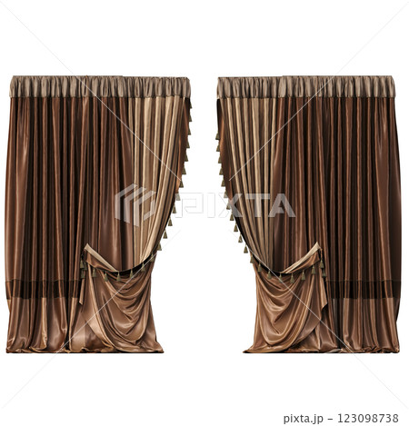 curtain isolated on a transparent background, interior decorations, 3D illustration, cg render curtain isolated on a transparent background, interior decorations, 3D illustration, cg render 123098738