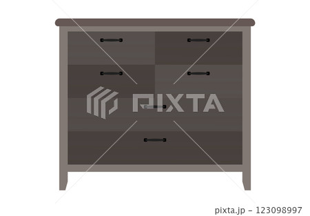 箪笥のベクターイラスト チェスト、洋タンス、ドレッサー、ビューロー 123098997
