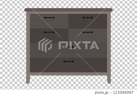 箪笥のベクターイラスト チェスト、洋タンス、ドレッサー、ビューロー 123098997