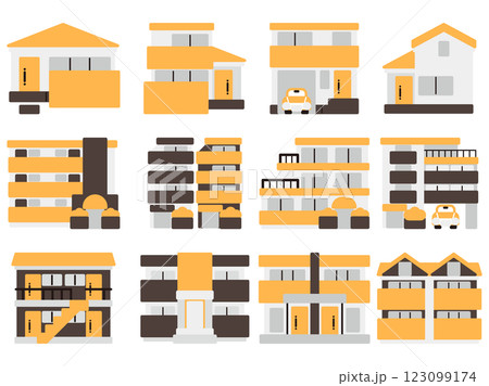 シンプルな住宅のアイコン 123099174