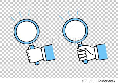 穿著西裝拿著放大鏡的人的插圖 123099693