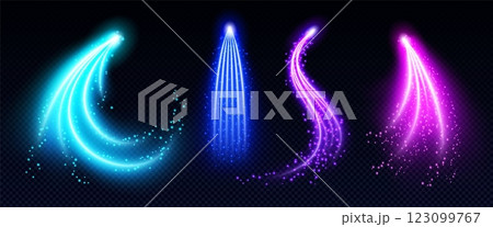 Magic arrow light trails set on transparent Magic arrow light trails set on transparent 123099767