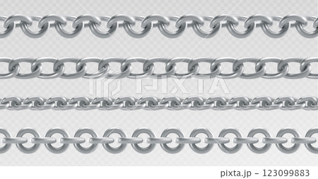 Silver metal chain links set Silver metal chain links set 123099883