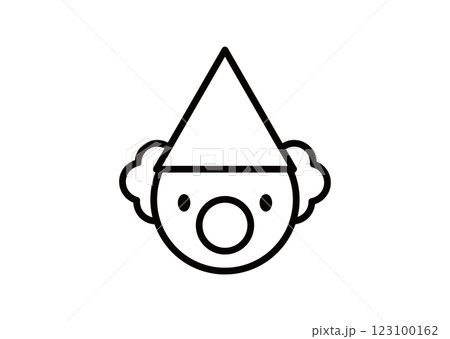 ピエロ　よく見るとコアラ　どっちかな　塗り絵　白黒　線画 123100162