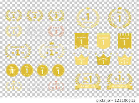 Ranking icon illustration material set Gekkeikan 01 123100513