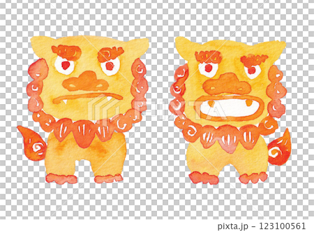 Shisa 手繪水彩插圖 123100561