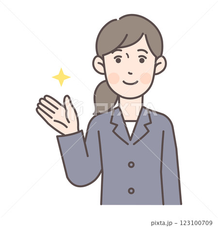 案内する会社員女性 案内する会社員女性 123100709