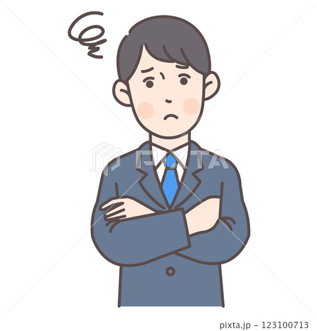 悩んでいる会社員男性 悩んでいる会社員男性 123100713