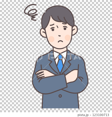 悩んでいる会社員男性 悩んでいる会社員男性 123100713