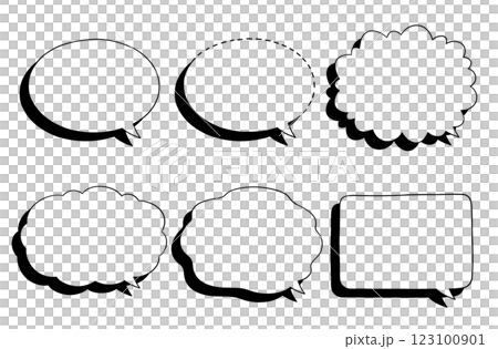 Hand-drawn manga-style speech bubble: landscape, sideways, with shadows, transparent Hand-drawn manga-style speech bubble: landscape, sideways, with shadows, transparent 123100901