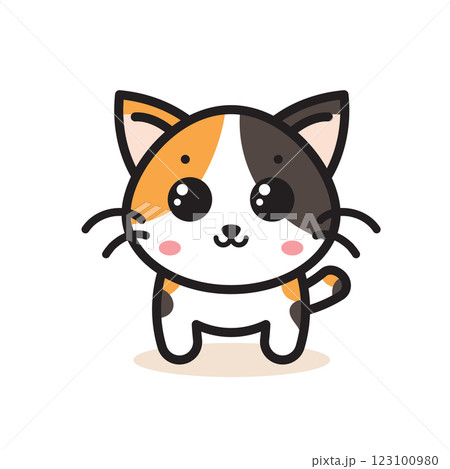 Cute cat cartoon character. anime cartoon Cute cat cartoon character. anime cartoon 123100980