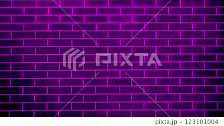 Wall Brick Purple Neon Background Dark Night Street Wallpaper Black Plain Backdrop Violet Color Concrete Pattern Floor Rustic Construction Grunge Texture Cement Stone Texture Mokcup Template Scene. 123101004