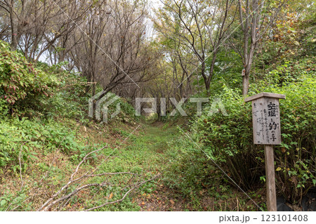 北熊井城 本城跡の空堀と土塁 北熊井城 本城跡の空堀と土塁 123101408