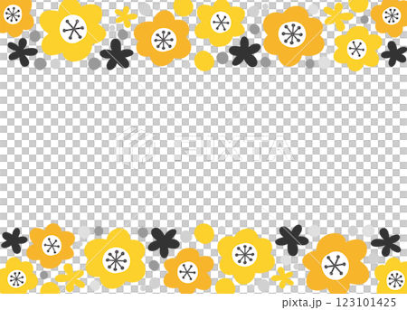 花のフレーム。結婚式やお祝いでのテンプレート素材。 123101425